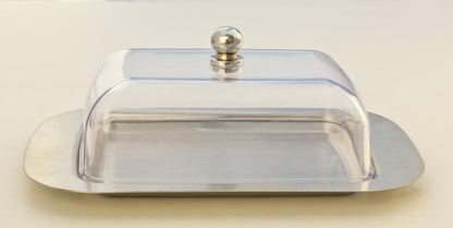 Stainless Steel Butter Dish with Lid 18.5x12.2x6cm Transparent Butter Container V1258-DP02-BOL-550