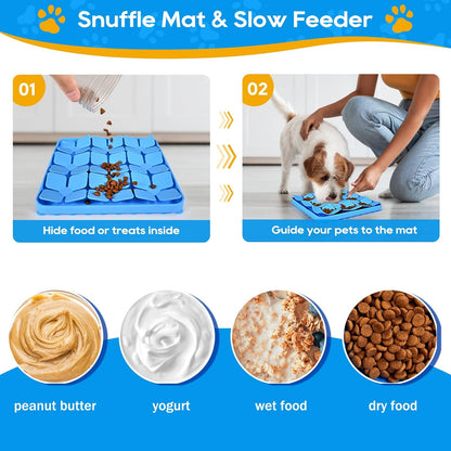 Slow Feeder Dog Cat Bowl Blue 1 Piece Pet Food Bowl V1258-DP02-BOL-555
