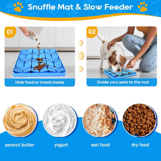 Slow Feeder Dog Cat Bowl Blue 1 Piece Pet Food Bowl V1258-DP02-BOL-555