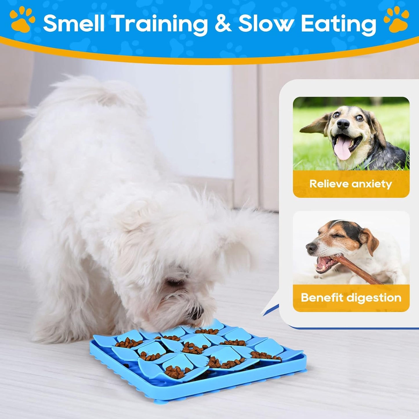 Slow Feeder Dog Cat Bowl Blue 1 Piece Pet Food Bowl V1258-DP02-BOL-555