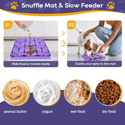 Slow Feeder Dog Cat Bowl 1 Piece Purple Interactive Pet Feeding Bowl V1258-DP02-BOL-556