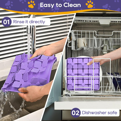 Slow Feeder Dog Cat Bowl 1 Piece Purple Interactive Pet Feeding Bowl V1258-DP02-BOL-556