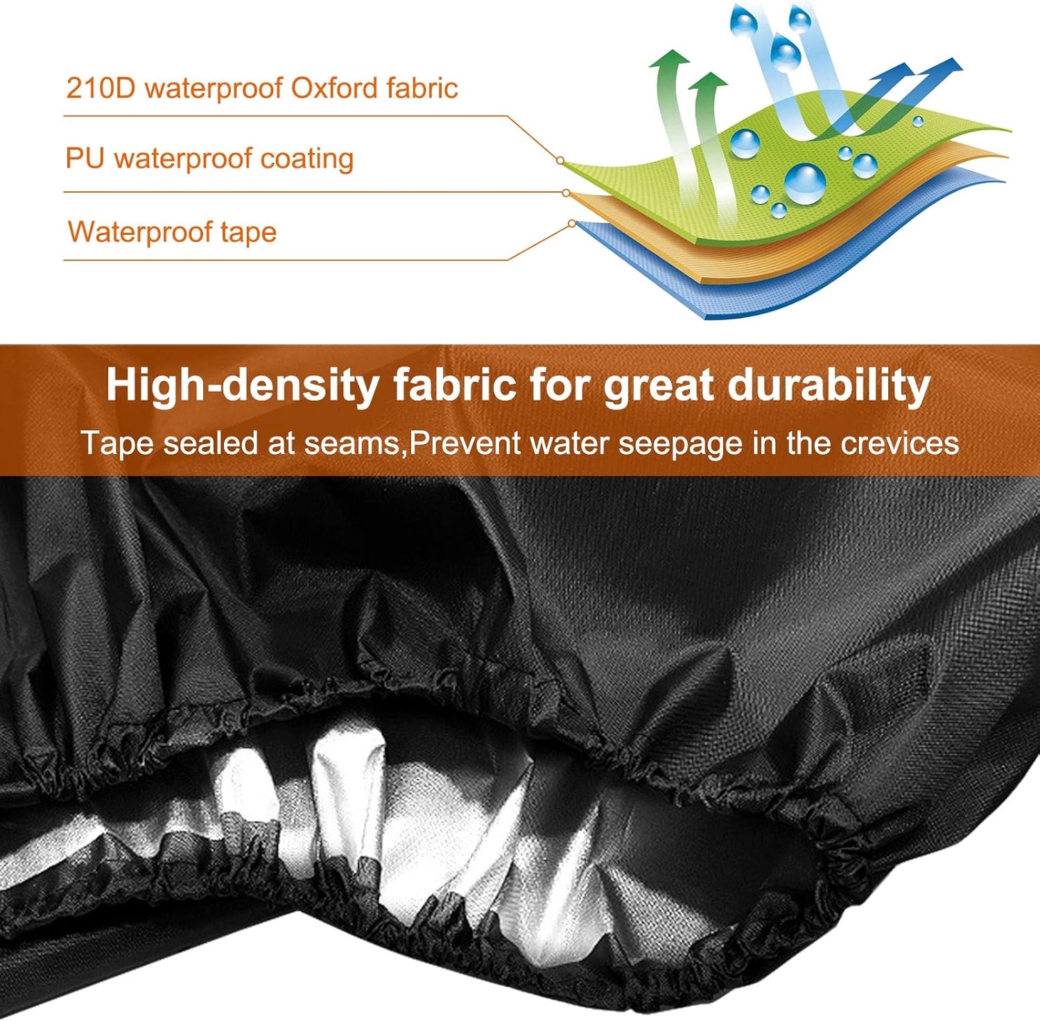 2 Pack Waterproof Outdoor Furniture Covers for Garden Cushions Stacking Chairs Black V1258-DP02-BOL-558