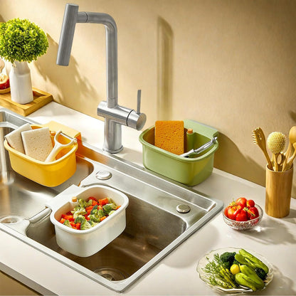 Green Multi-Functional Hanging Food Strainer for Sinks One Touch Release Screen Auto-Dump Kitchen Waste V1258-DP02-BOL-56