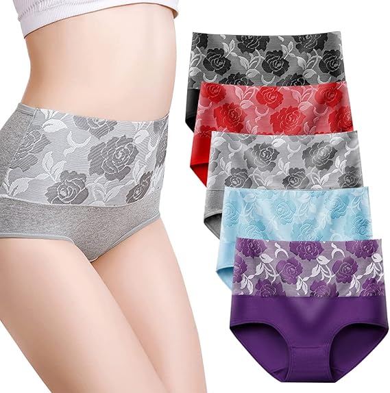 Women's 5-Pack Leakproof Briefs - 3XL - Assorted Colours - Comfortable Underwear V1258-DP02-BOL-567