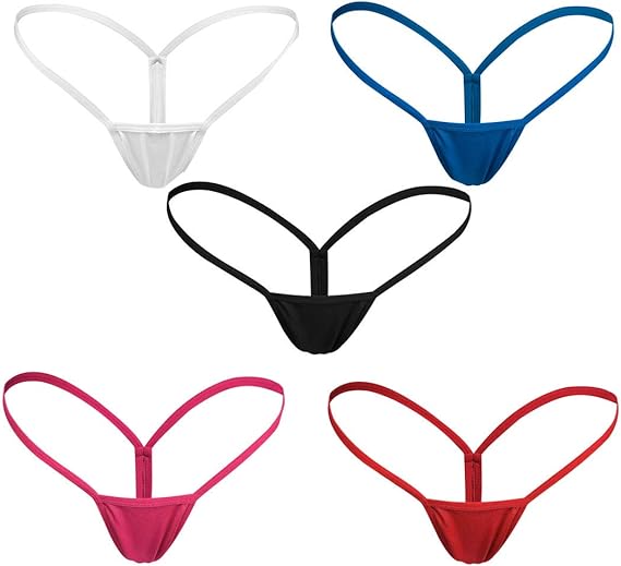 Women's Thong Underwear 5 Pack Medium Size Narrow Waistband V1258-DP02-BOL-570