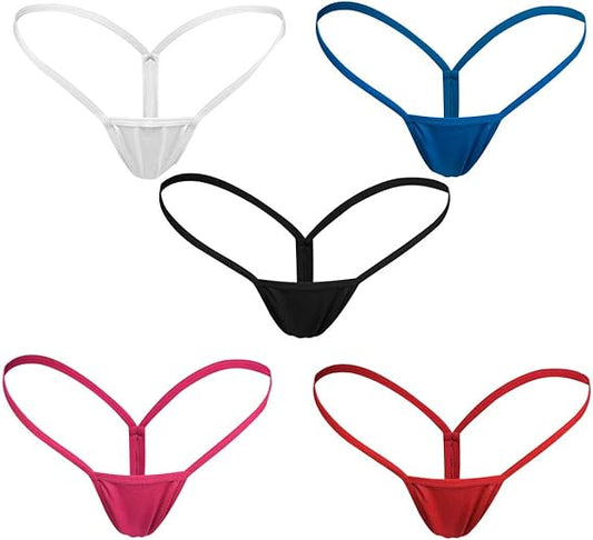 Women's Thong Underwear - 5 Pack - XL Size - Slim Waistband V1258-DP02-BOL-572