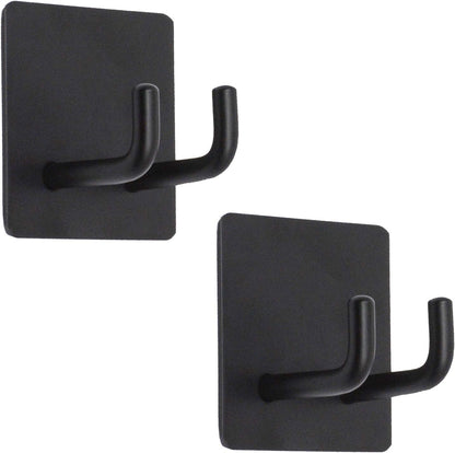 2 Pack Black Stainless Steel Non-Slip Self-Adhesive Bathroom Towel Holders V1258-DP02-BOL-578