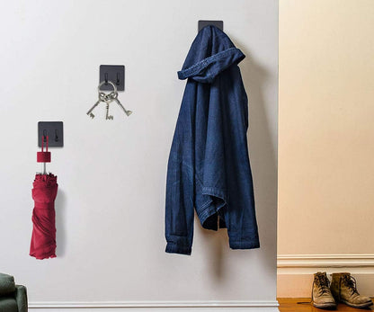 2 Pack Black Stainless Steel Non-Slip Self-Adhesive Bathroom Towel Holders V1258-DP02-BOL-578