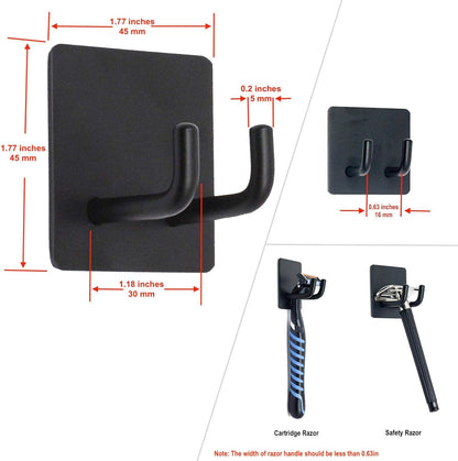 2 Pack Black Stainless Steel Non-Slip Self-Adhesive Bathroom Towel Holders V1258-DP02-BOL-578
