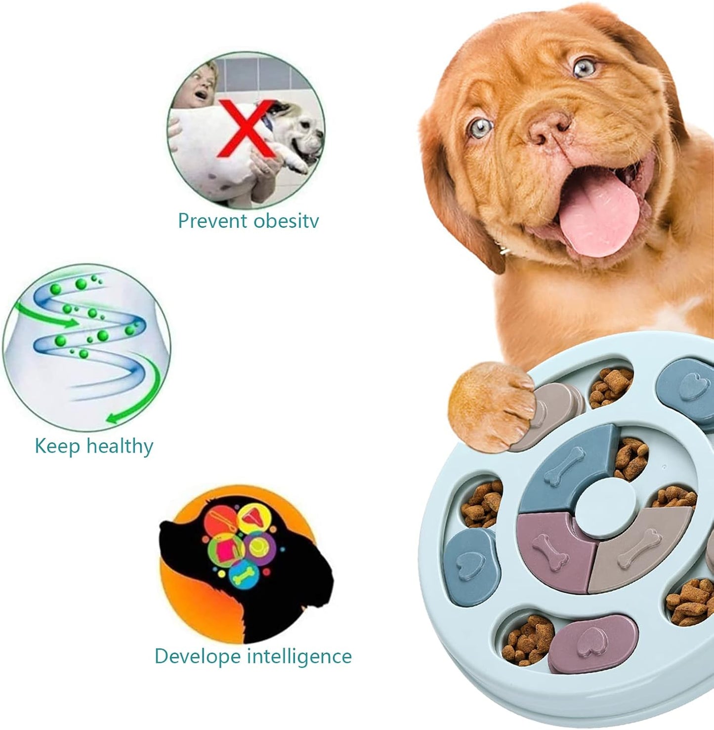 Dog Twister Puzzle Toy - Interactive Intelligence Game for Dogs - Blue V1258-DP02-BOL-579