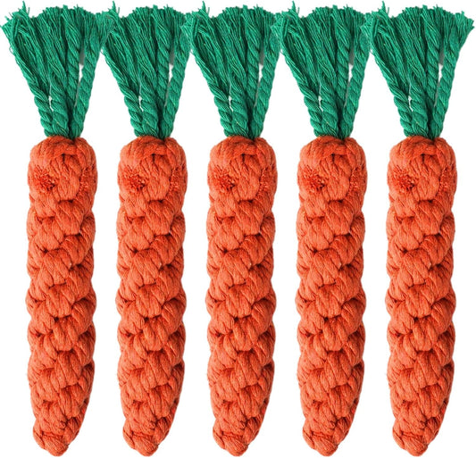 5 Pack Dog Chew Toys - 100% Cotton Material - Durable Bite-Resistant for Teeth Cleaning and Interactive Play V1258-DP02-BOL-58