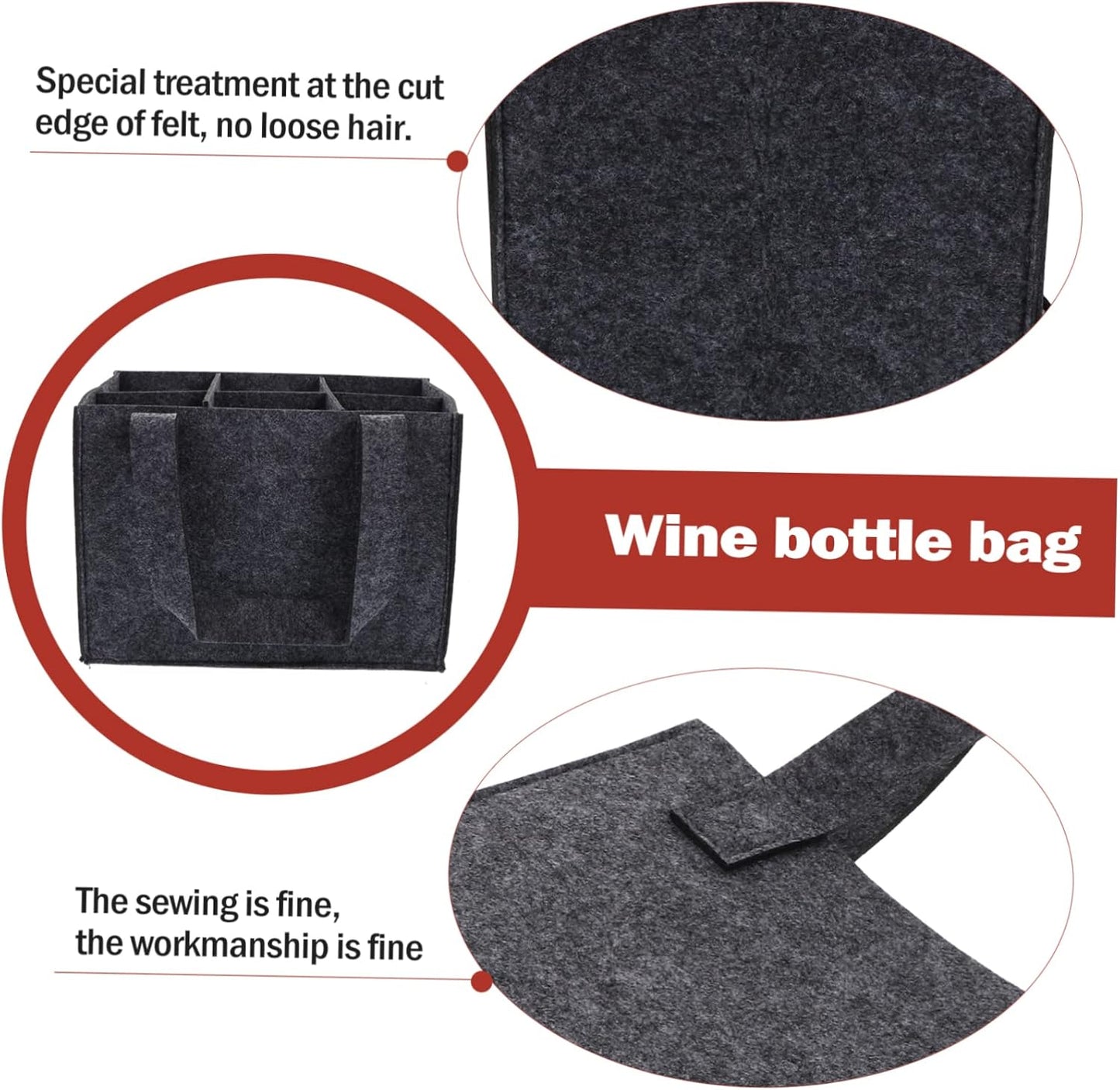 6 Bottle Wine Rack - Dark Grey - Storage Organizer for Bottles V1258-DP02-BOL-583