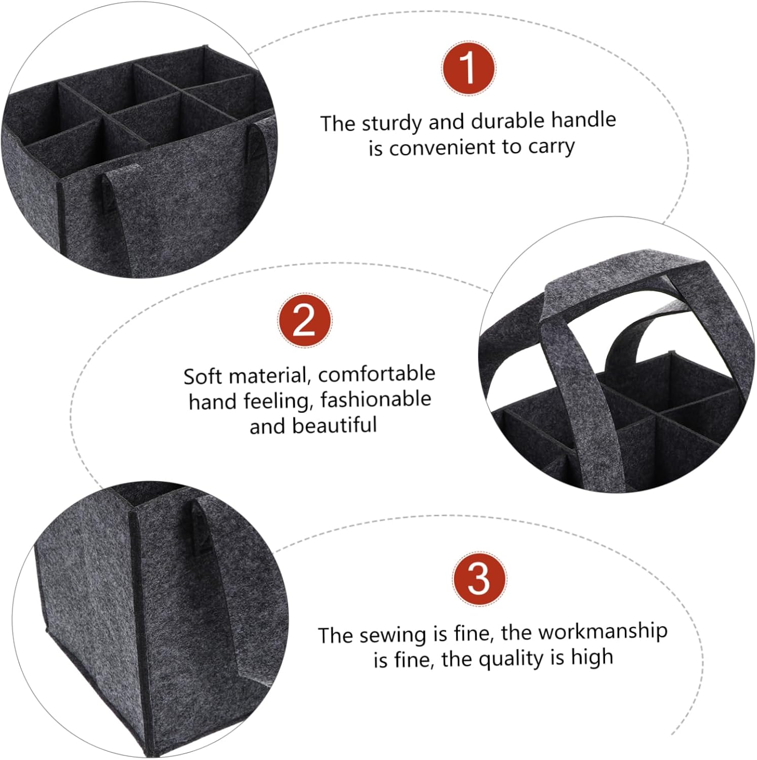 6 Bottle Wine Rack - Dark Grey - Storage Organizer for Bottles V1258-DP02-BOL-583