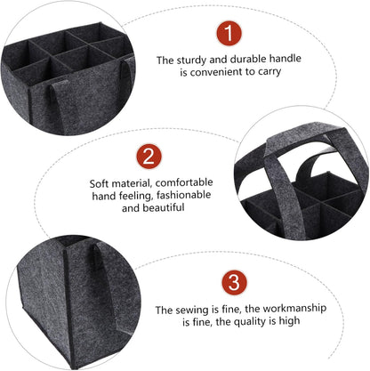 6 Bottle Wine Rack - Dark Grey - Storage Organizer for Bottles V1258-DP02-BOL-583