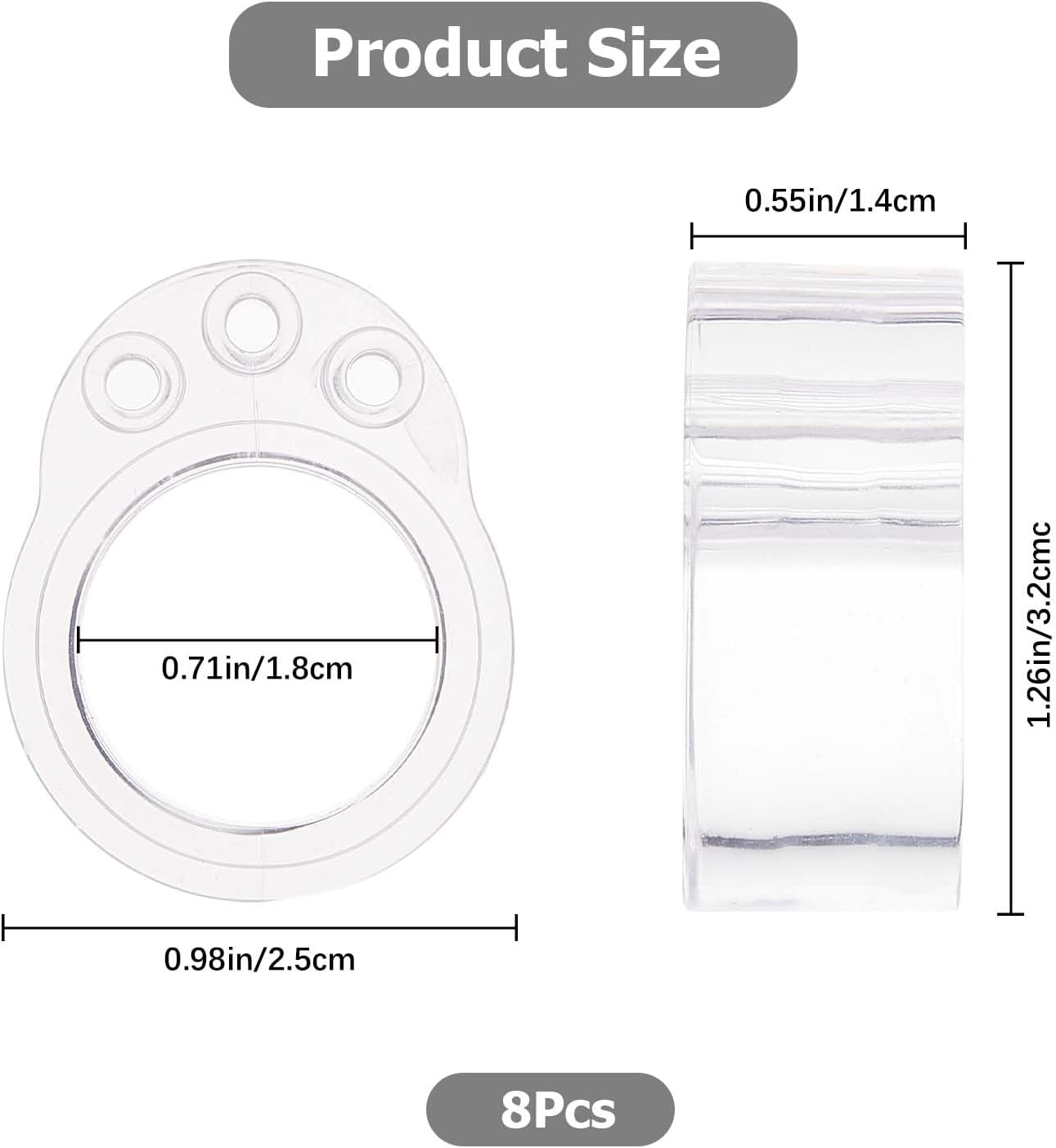 8 Pack Door Stoppers Indoor Wall Protectors Transparent Door Stop Guards V1258-DP02-BOL-584