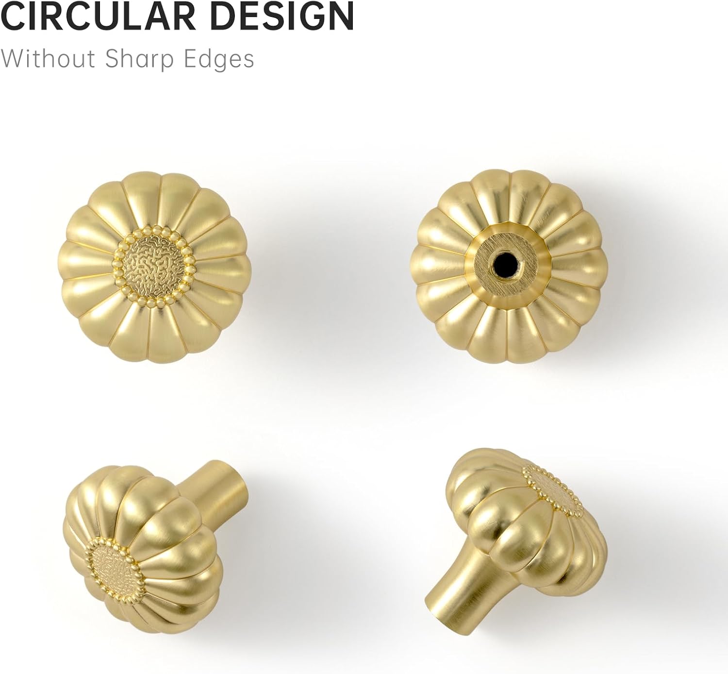 2 Pack 30mm Gold Cabinet Door Knobs Drawer Handles V1258-DP02-BOL-585