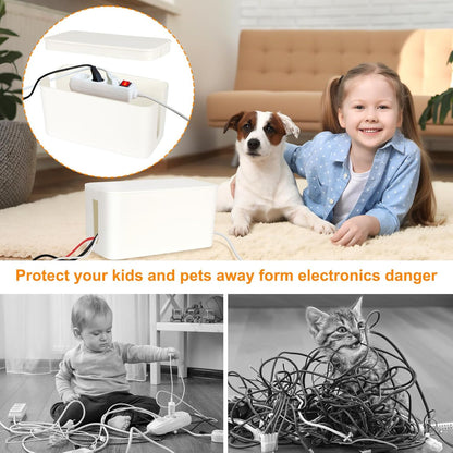 1 Piece Cable Organizer Box White Multifunctional Cable Management Solution V1258-DP02-BOL-587