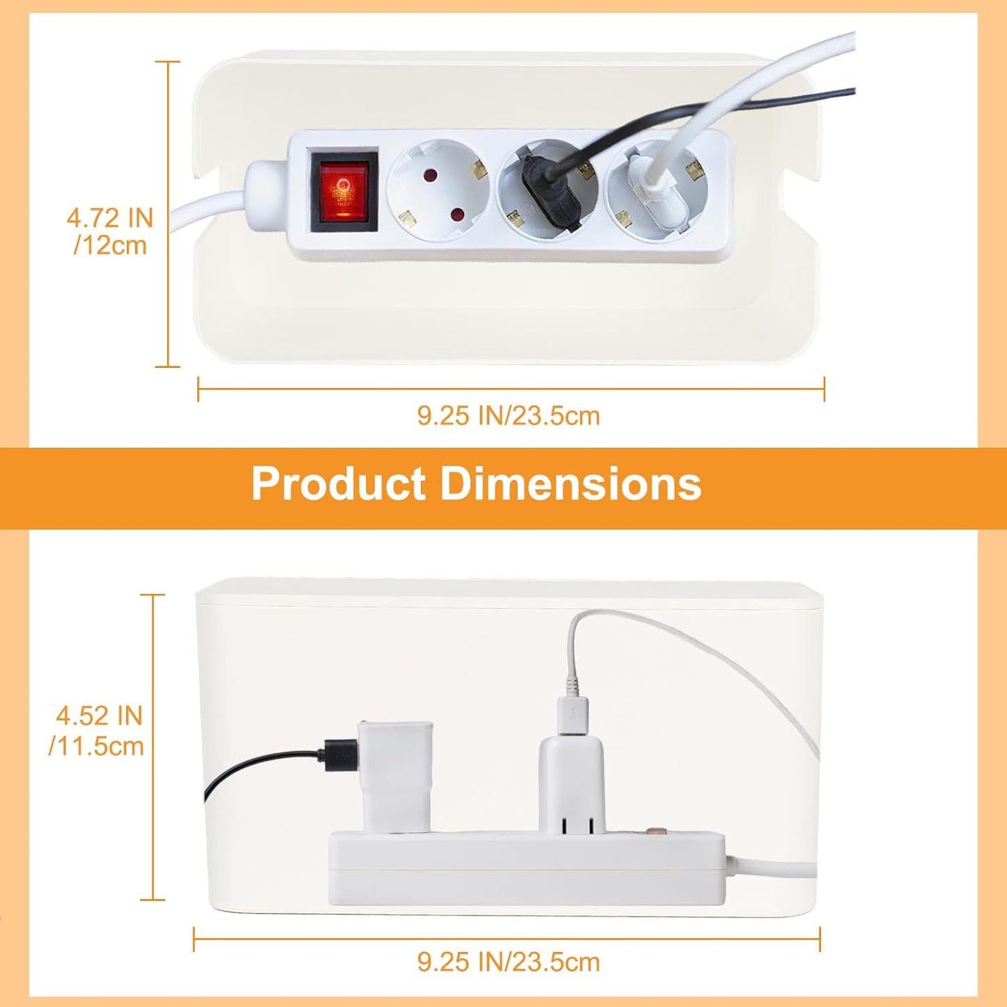 1 Piece Cable Organizer Box White Multifunctional Cable Management Solution V1258-DP02-BOL-587