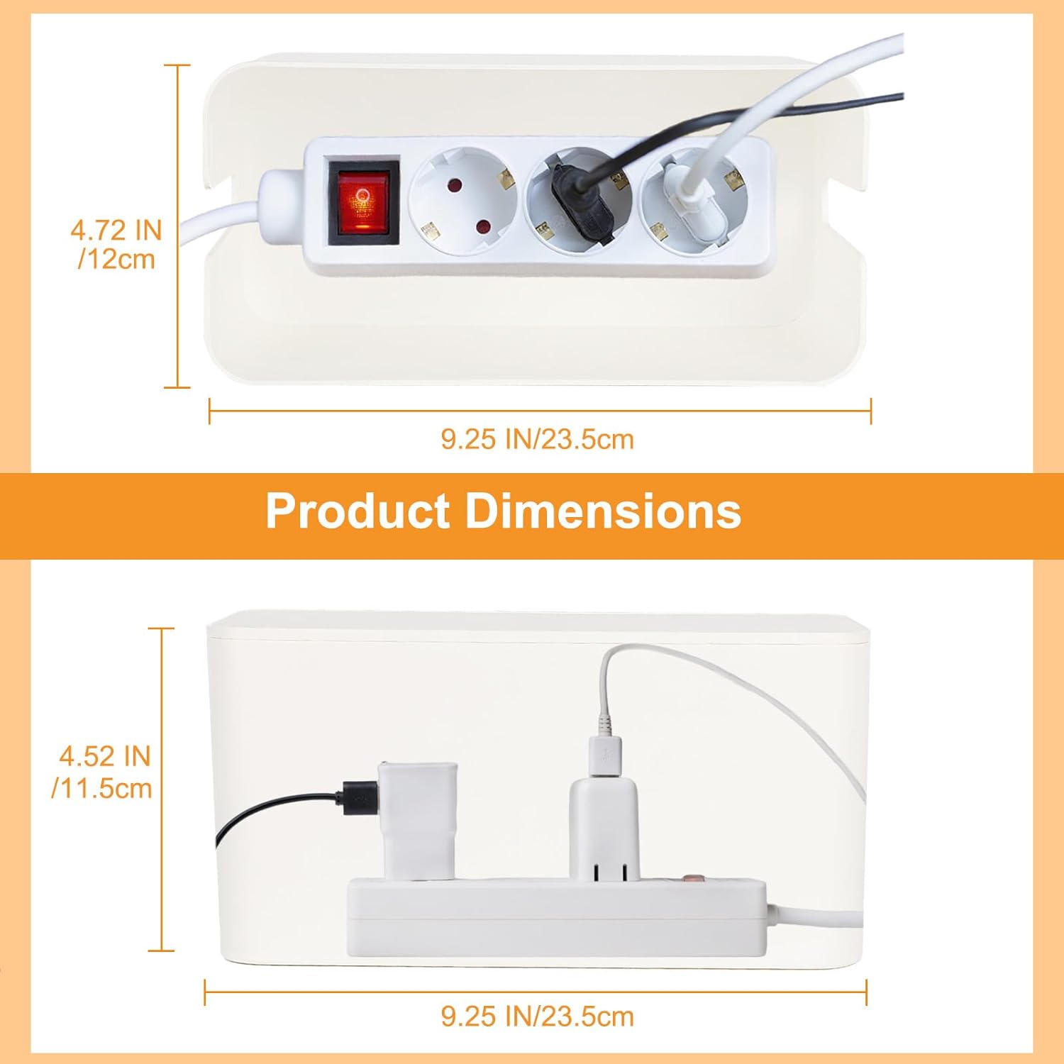 1 Piece Cable Organizer Box White Multifunctional Cable Management Solution V1258-DP02-BOL-587