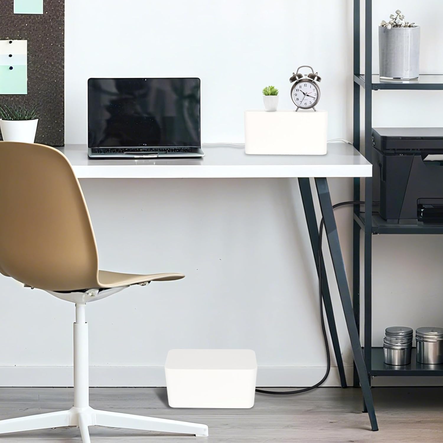 1 Piece Cable Organizer Box White Multifunctional Cable Management Solution V1258-DP02-BOL-587