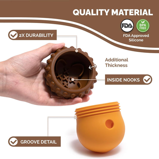 Interactive Food-Grade Silicone Dog Treat Dispenser Toy for Mental Stimulation and Healthy Eating with V1258-DP02-BOL-59