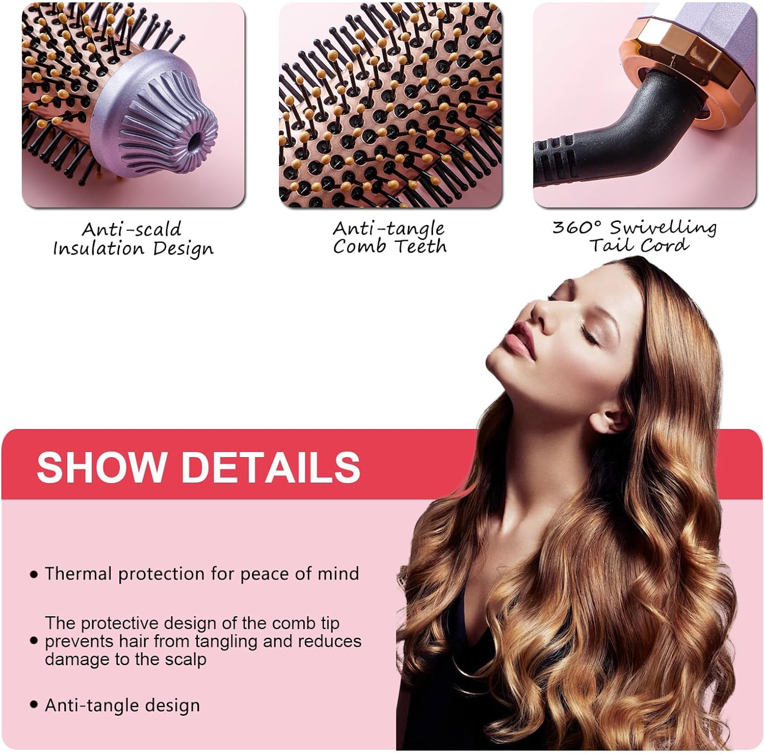 1 Piece Automatic Curling Iron Hair Curler Styling Tool Purple V1258-DP02-BOL-591