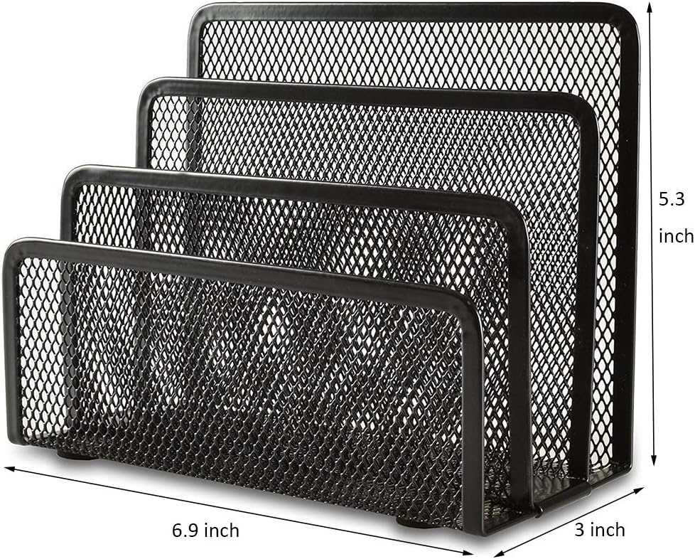 Black Metal Organizer Bins for Bookkeeper - 1 Piece Storage Solution V1258-DP02-BOL-595