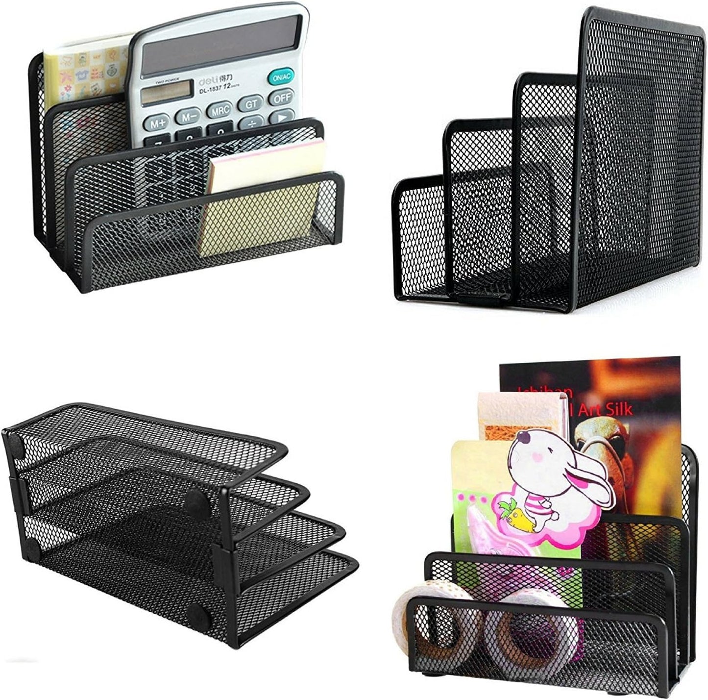Black Metal Organizer Bins for Bookkeeper - 1 Piece Storage Solution V1258-DP02-BOL-595