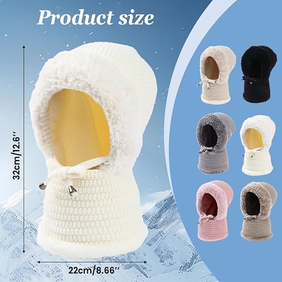 Women's 3-in-1 Beanie with Neck Protection One Size Pink V1258-DP02-BOL-598