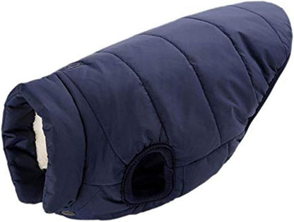 Winter Dog Coat Warm Pet Jacket for Cold Weather Marine Blue Size M V1258-DP02-BOL-599