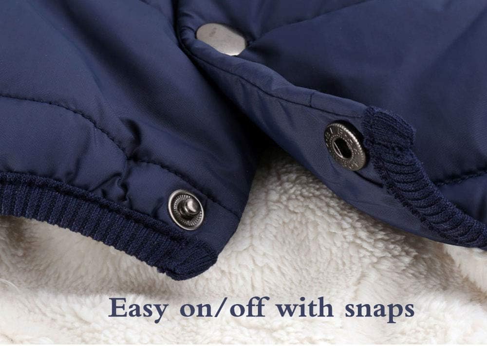 Winter Dog Coat Warm Pet Jacket for Cold Weather Marine Blue Size M V1258-DP02-BOL-599