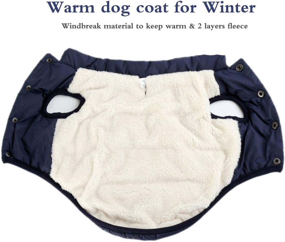 Winter Dog Coat Marine Blue Size L - Warm Pet Clothing for Cold Weather V1258-DP02-BOL-600