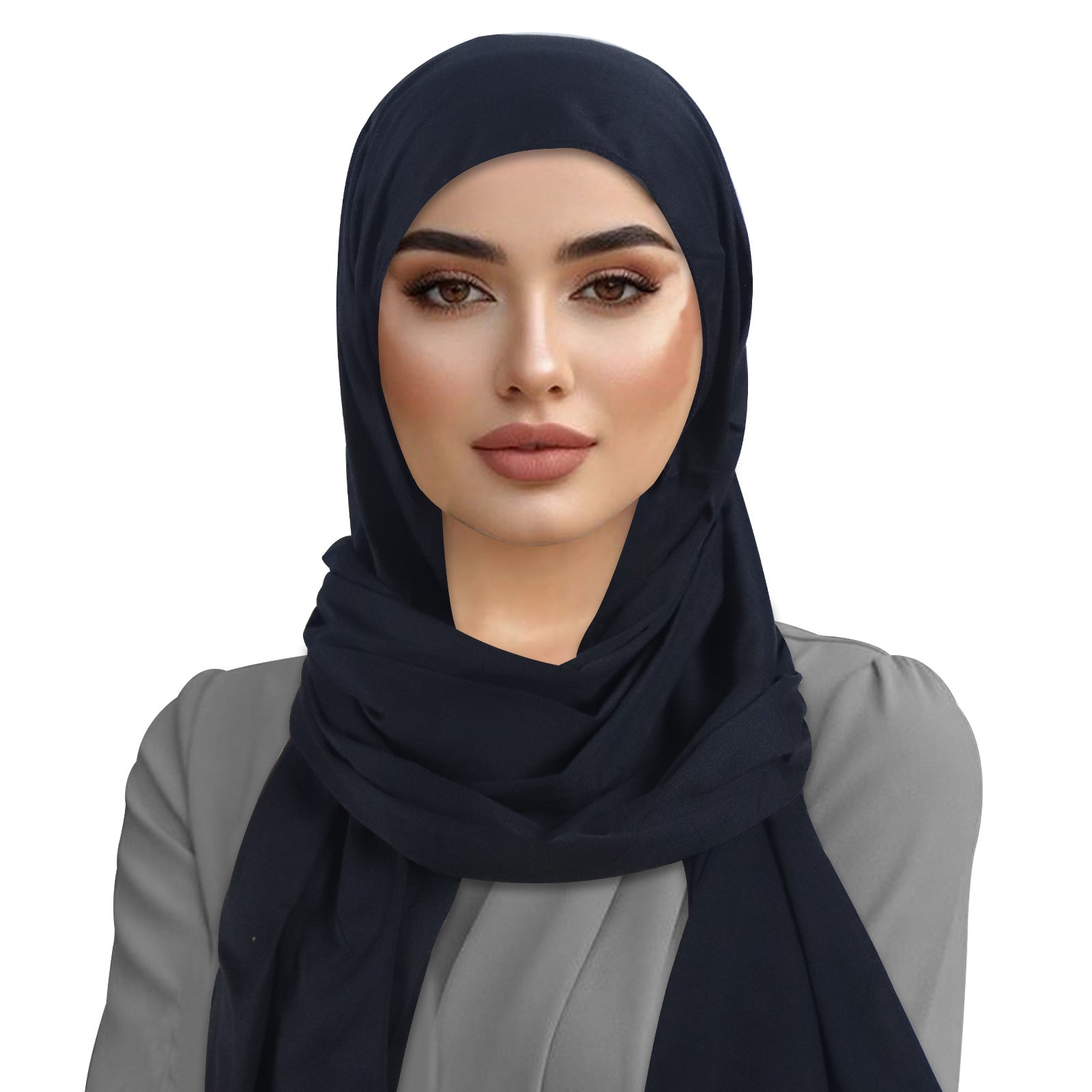 Women's Cotton Headscarf Head Cover Tulband Hat - Black - 1 Piece V1258-DP02-BOL-606