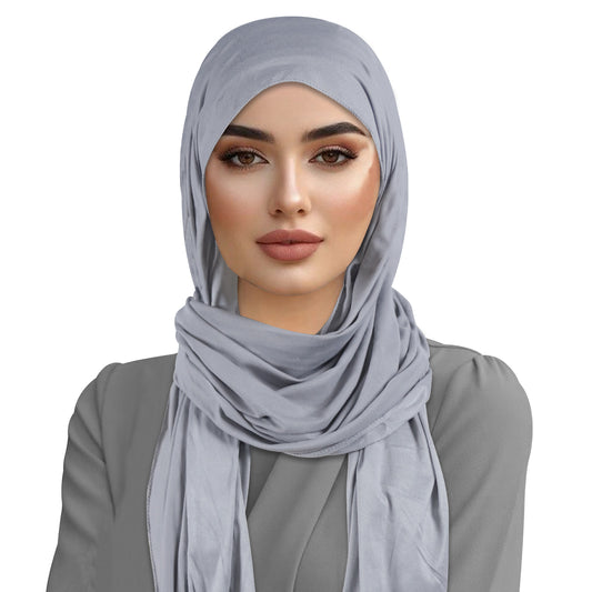 Women's Cotton Headscarf - Grey Turban Hat - Soft Breathable Head Cover - 1 Piece V1258-DP02-BOL-609