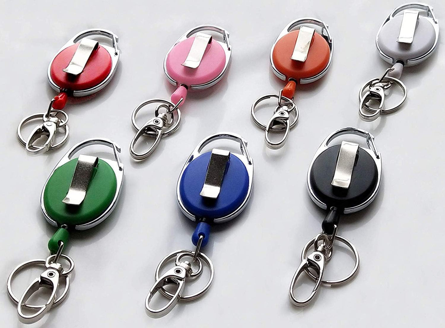 7 Pack Telescopic Keychain ID Lanyard Holder for Keys and ID Cards V1258-DP02-BOL-618