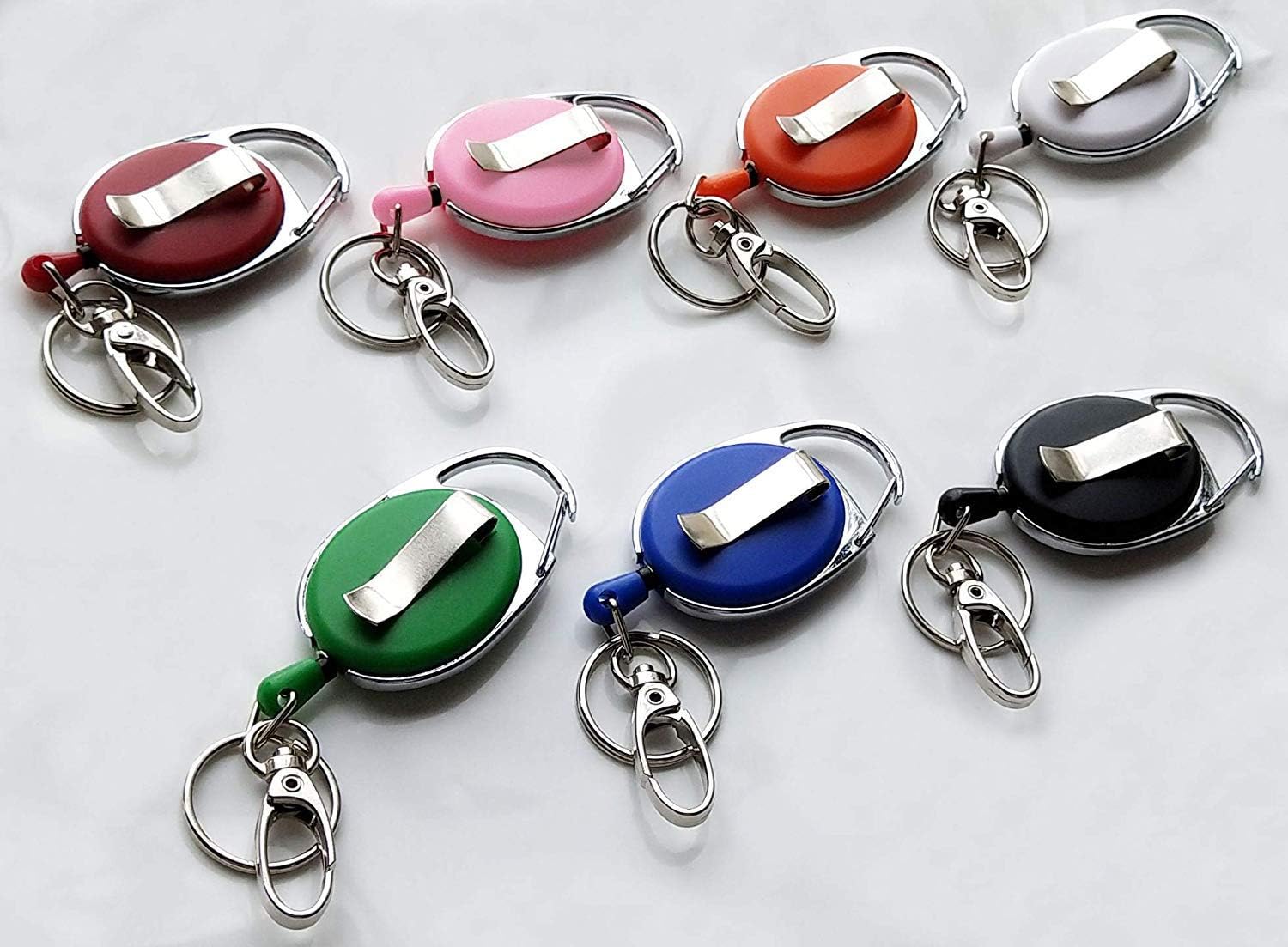7 Pack Telescopic Keychain ID Lanyard Holder for Keys and ID Cards V1258-DP02-BOL-618