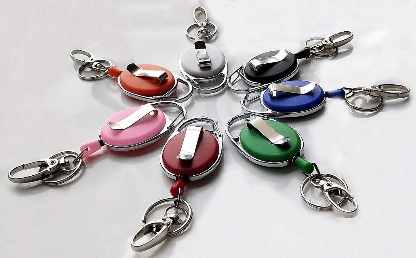 7 Pack Telescopic Keychain ID Lanyard Holder for Keys and ID Cards V1258-DP02-BOL-618
