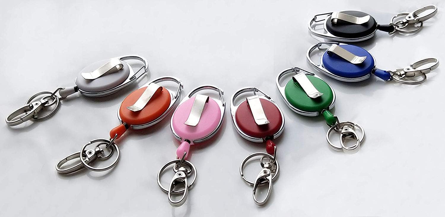 7 Pack Telescopic Keychain ID Lanyard Holder for Keys and ID Cards V1258-DP02-BOL-618