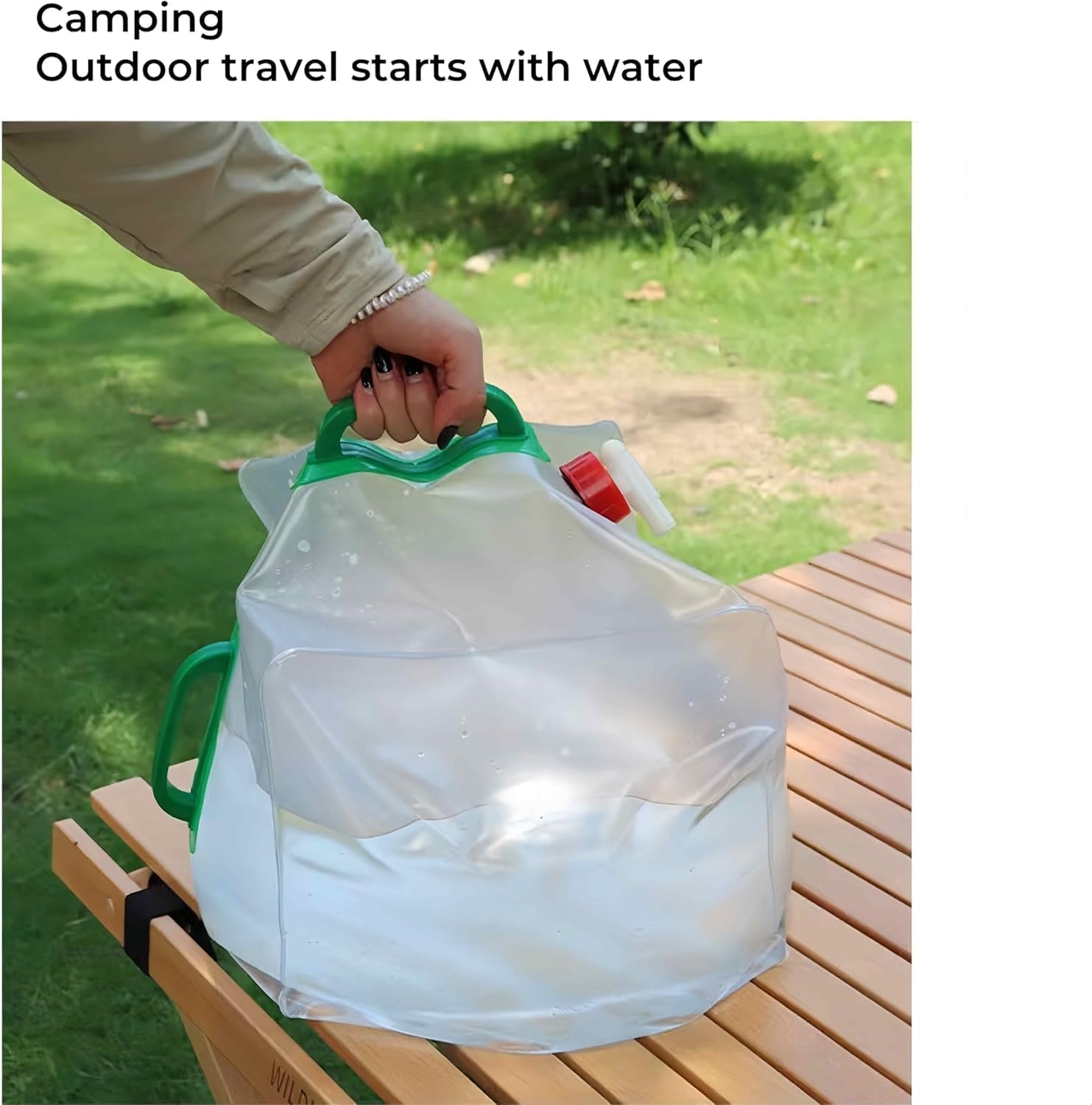 2 Pack Foldable Water Kettle with Tap Portable Food Grade BPA Free for Camping Hiking Emergency Use V1258-DP02-BOL-62