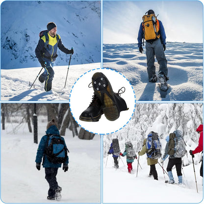 Anti-Slip Spikes Crampons with 5 Steel Teeth 2 Pairs for Traction on Ice and Snow V1258-DP02-BOL-620