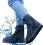 Waterproof Reusable Overboots Anti Slip Size 43-45 Black 1 Pair V1258-DP02-BOL-623