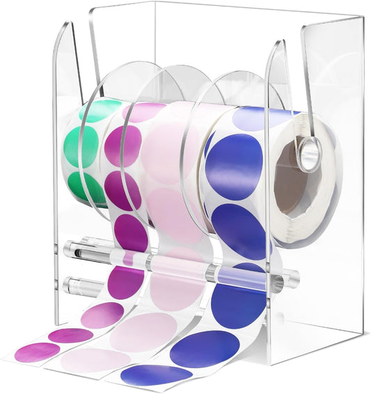 Adjustable Label Dispenser with 4 Rolls Transparent Design V1258-DP02-BOL-627