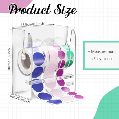 Adjustable Label Dispenser with 4 Rolls Transparent Design V1258-DP02-BOL-627