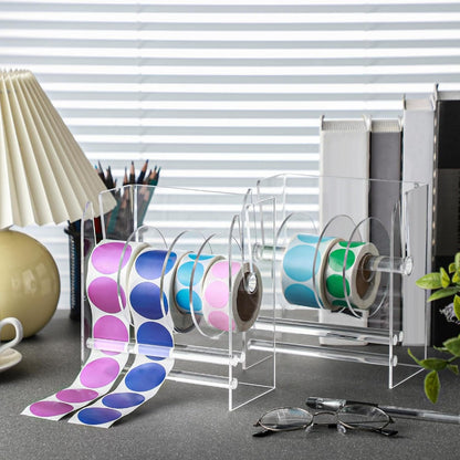 Adjustable Label Dispenser with 4 Rolls Transparent Design V1258-DP02-BOL-627