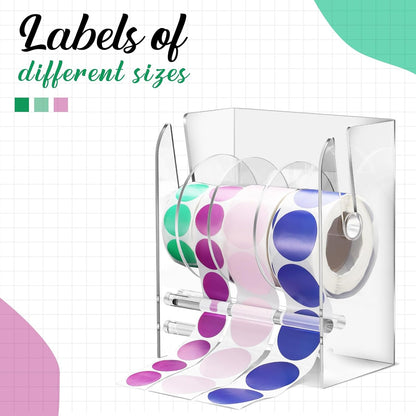 Adjustable Label Dispenser with 4 Rolls Transparent Design V1258-DP02-BOL-627