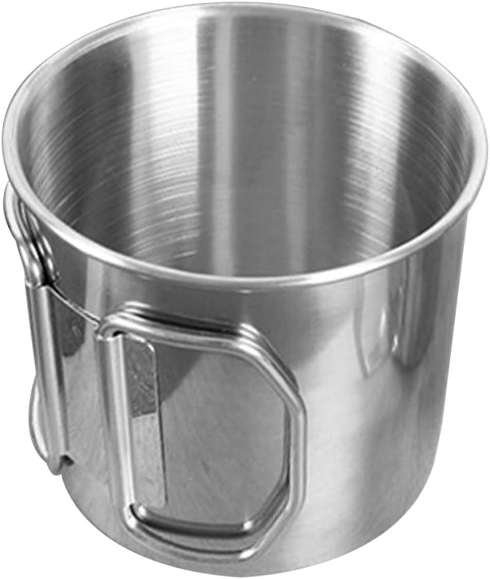 3-Piece Stainless Steel Cup Set Portable Stackable Metal Drinking Cups for Camping Hiking Picnic Outdoor Use V1258-DP02-BOL-63