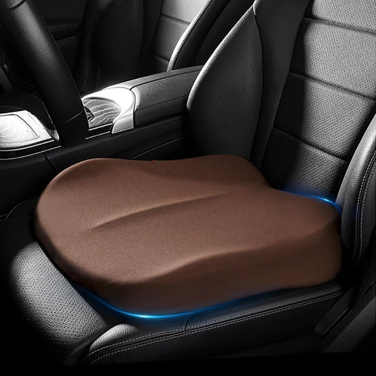Memory Foam Car Seat Cushion 42x42x10cm Brown - Comfortable Supportive Auto Seat Pillow for Enhanced Driving V1258-DP02-BOL-631