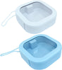 2 Piece Set Portable Blue and White Storage Boxes Stackable Travel Organizers for Small Hair Clips Jewelry V1258-DP02-BOL-64