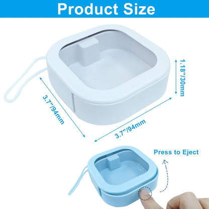 2 Piece Set Portable Blue and White Storage Boxes Stackable Travel Organizers for Small Hair Clips Jewelry V1258-DP02-BOL-64